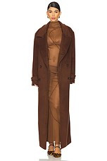 Camila Coelho Agatha Double Breasted Coat in Chocolate Brown from Revolve.com | Revolve Clothing (Global)