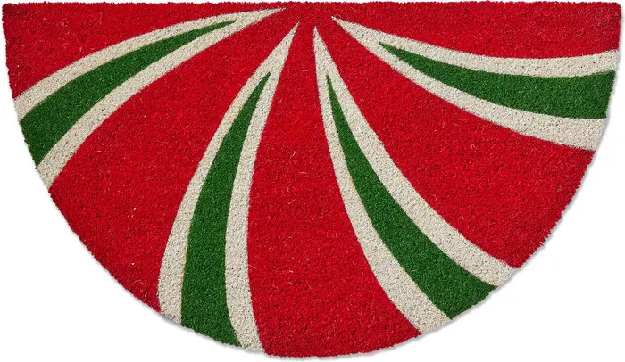 tag Peppermint Shaped PVC Coir Door Mat Red Multi Christmas | Nordstrom | Nordstrom
