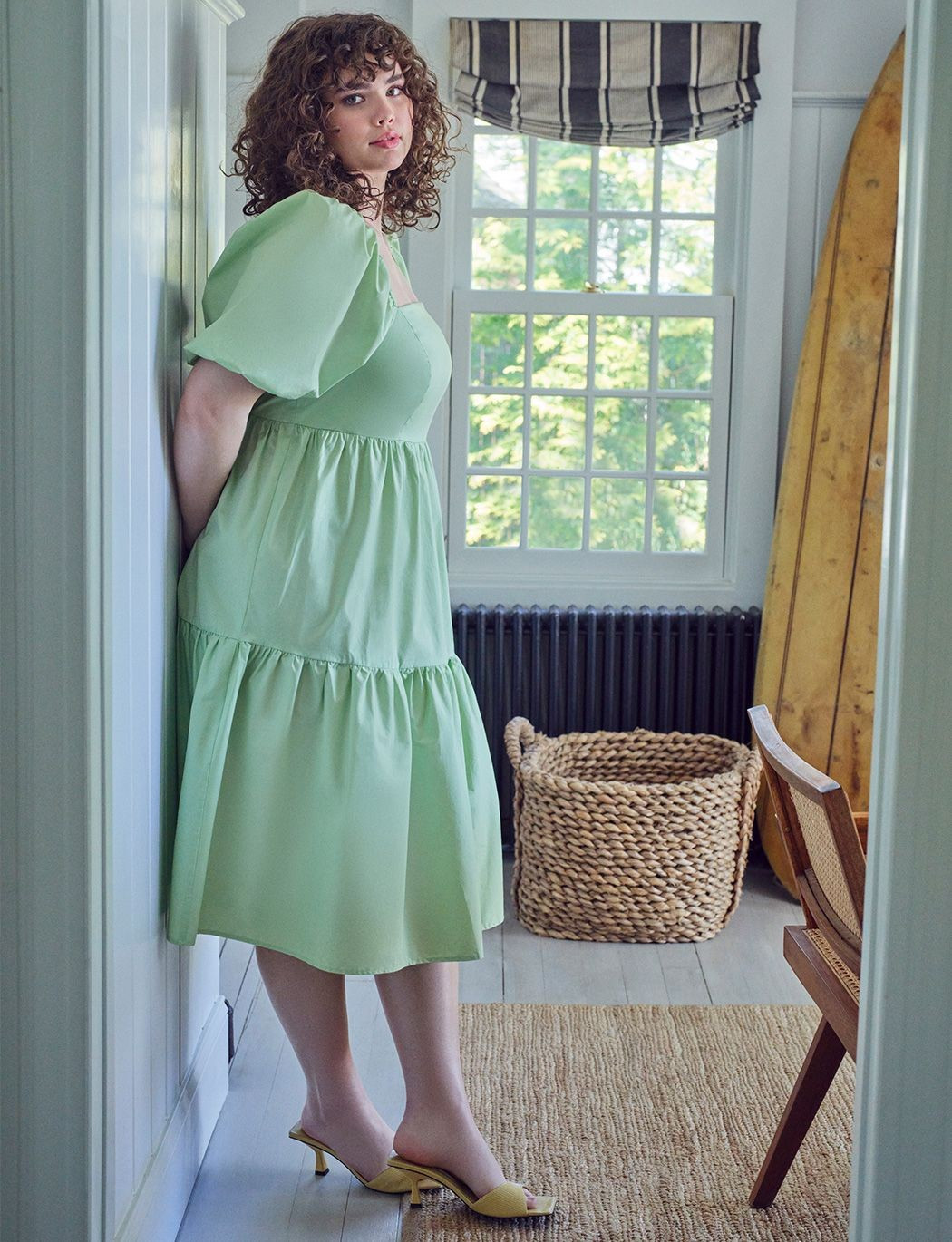 Empire Tie Back Midi Dress | Eloquii