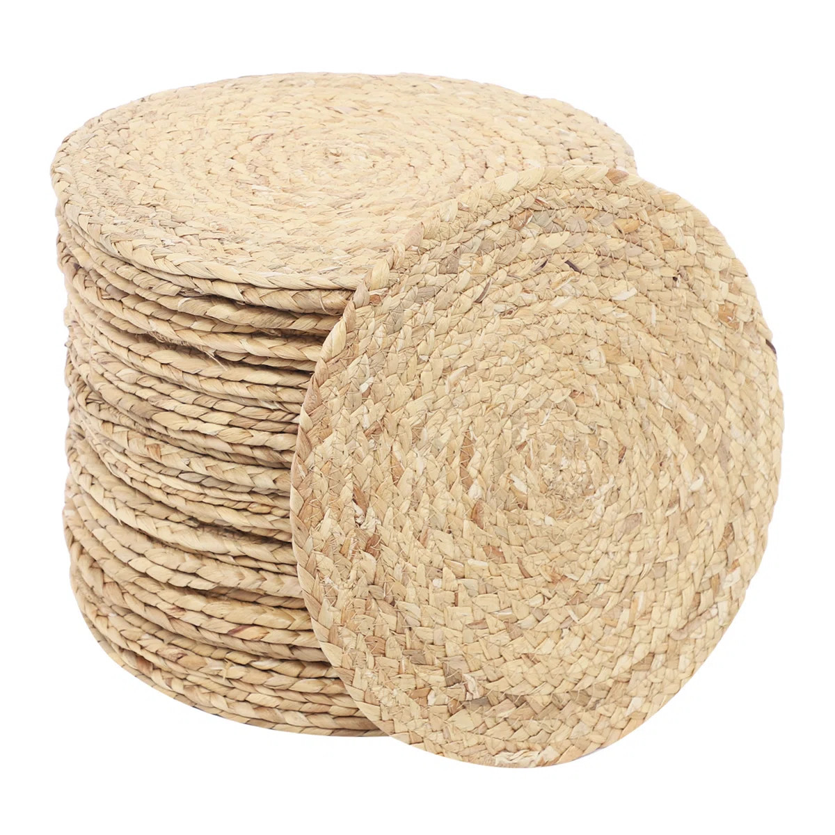 Set Of 40 Hand-Woven Water Hyacinth Placemats, Round Heat-Resistant Table Mats For Dining, Kitche... | Wayfair North America