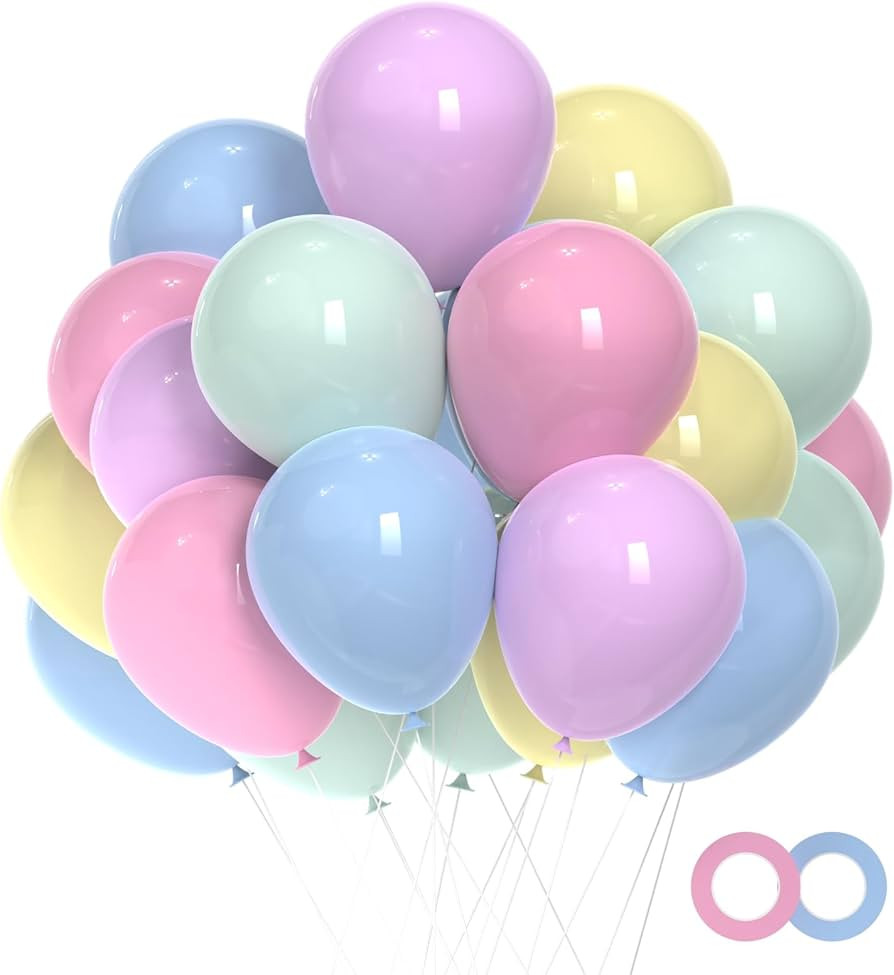 Pastel Balloons, Pastel party Balloons 50pcs 12 inch Colorful Rainbow Balloon Macaron Latex Ballo... | Amazon (US)