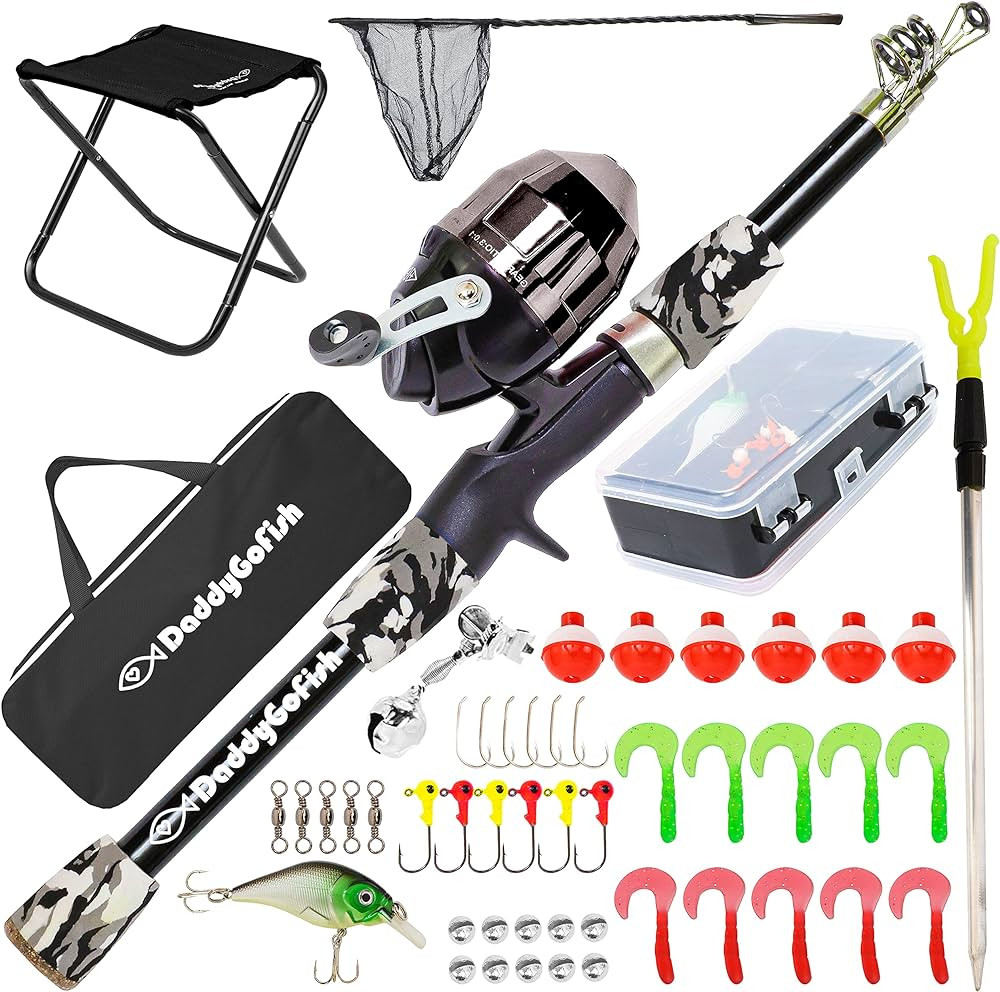 Kids Fishing Pole - Rod Reel Combo Tackle Box Starter Set - First Year Small Dock Gear Kit for Bo... | Amazon (US)