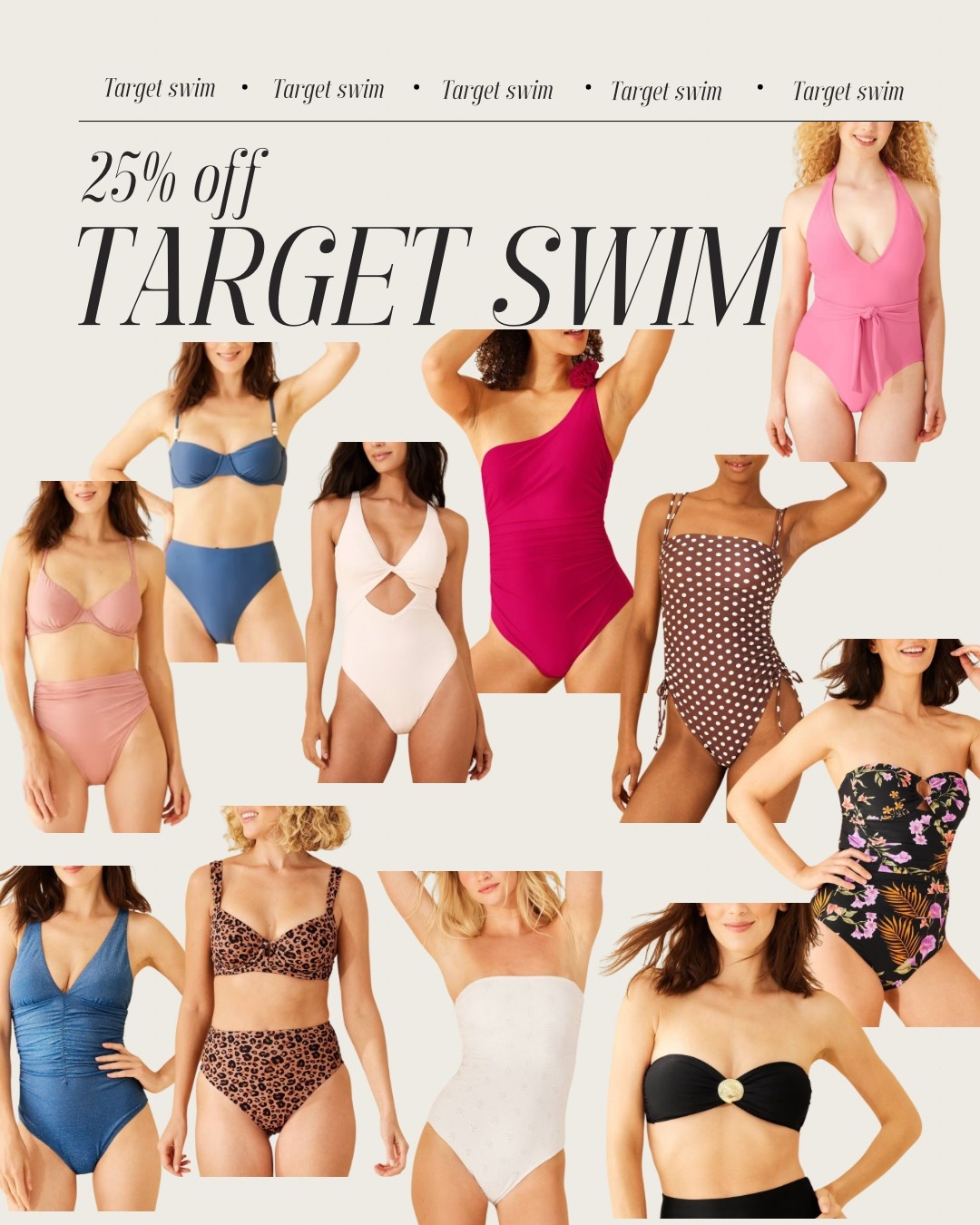 Target swimsuits 25% off! @targetstyle @target swim! One pieces, two pieces, target swim, target bikinis. 

#LTKSwim #LTKSaleAlert