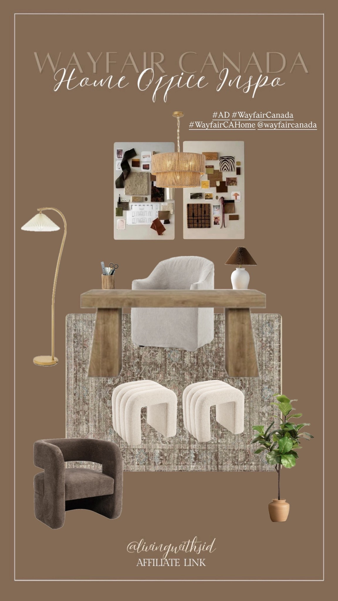 Had so much fun creating this cozy and chic home office inspiration. 
The pieces from Wayfair Canada just fit right in. 
Loving a good, deep tones of browns lately and I love how the rug, desk and other accessories tie in together. 

Make sure to take advantage of Wayfair Canada’s 5 Days of Deals sale running from now through February 2nd with fast shipping and some items up to 60% off.

@wayfaircanada #AD #WayfairCanada #WayfairCAHome

#LTKcanada #LTKhome #LTKsale