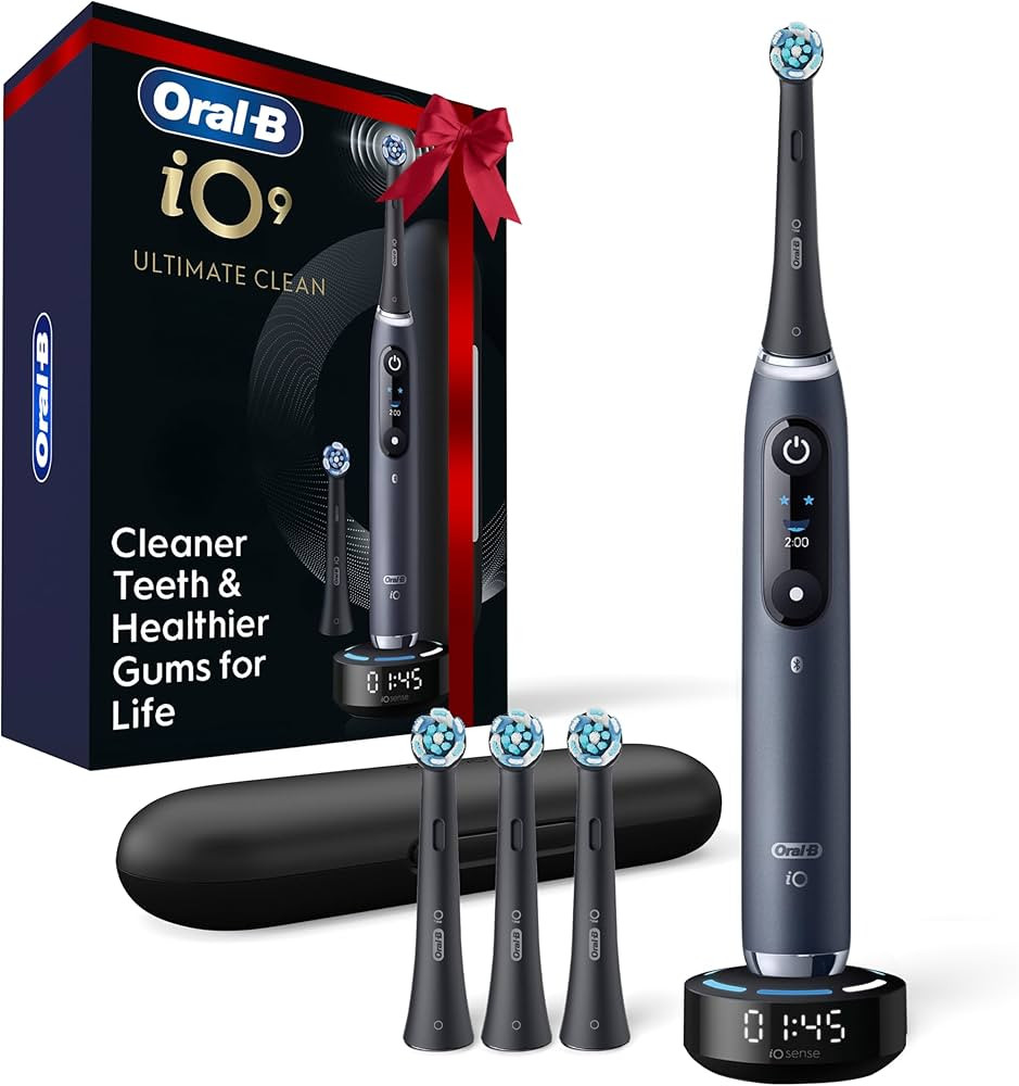 Oral-B iO Series 9 Limited Rechargeable Black Electric Toothbrush with (2) Ultimate Clean and (1)... | Amazon (US)