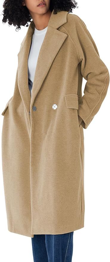 S・DEER Womens Trench Coats Lapel Collar Solid Color Wool Coat Single Breasted Pea Coat for Wome... | Amazon (US)