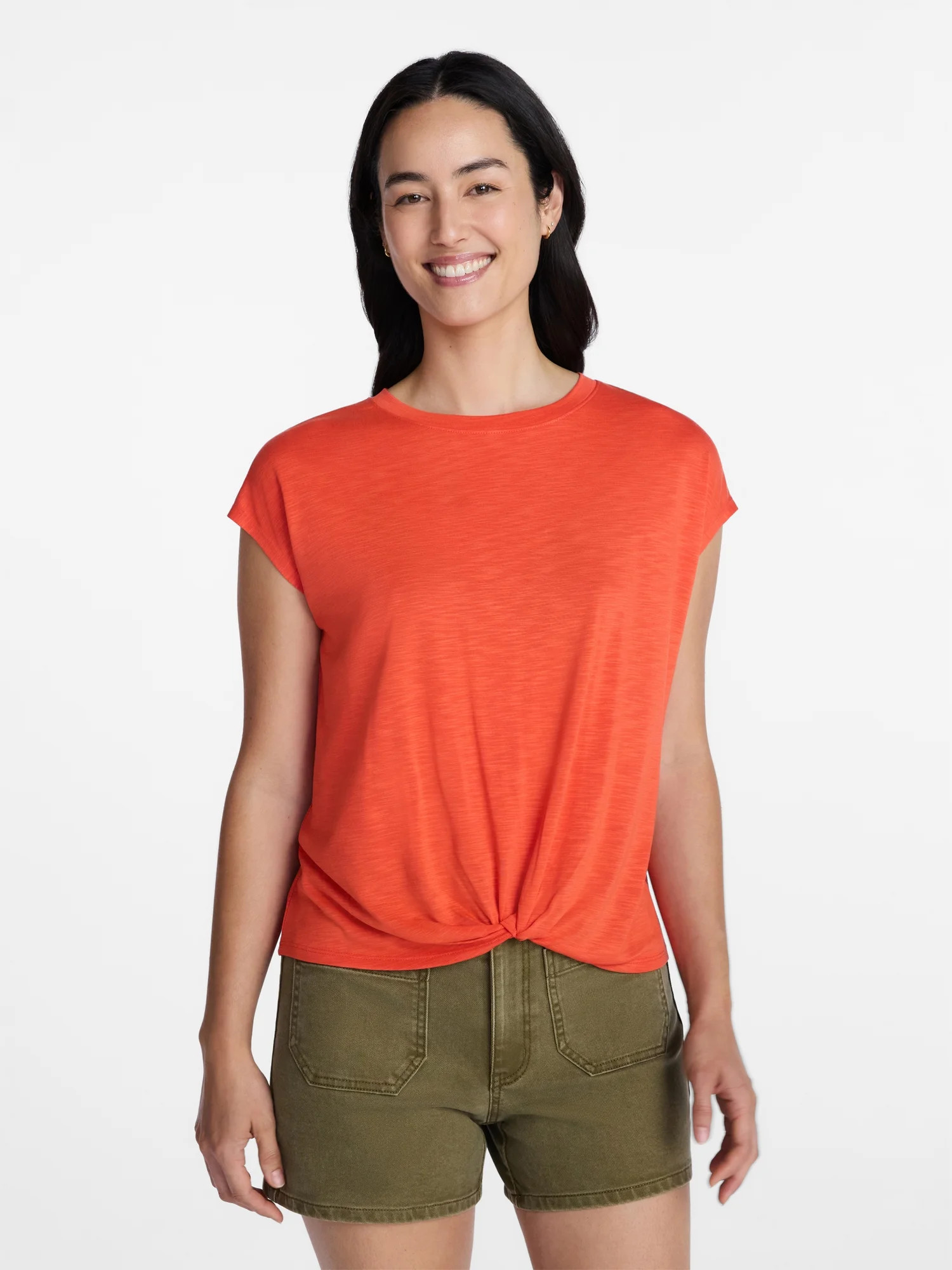 Time and Tru Women's Twist Front Top, Sizes XS-XXXL - Walmart.com | Walmart (US)
