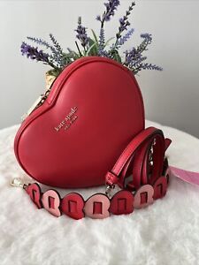 New Kate Spade 2022 Heartbreaker 3D Heart Leather Crossbody Lingonberry Red 767883281277 | eBay | eBay US