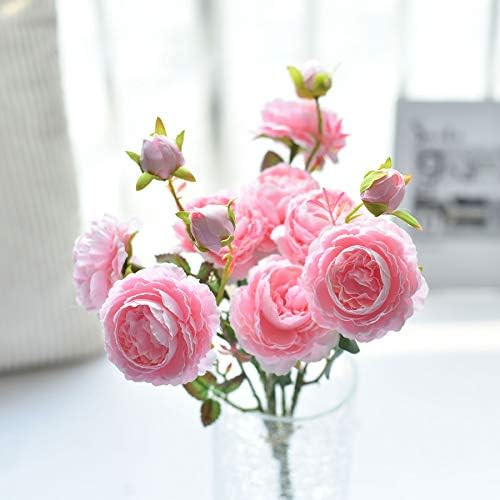 famibay Artificial English Cabbage Rose Spray in Soft Blush Pink, Garden Roses with Greenery Leav... | Amazon (US)