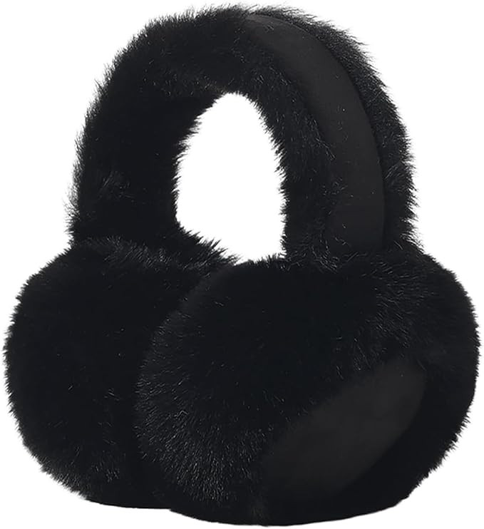 Ear Muffs for Winter Women Foldable Fuzzy Cold Outdoor Earmuffs Soft Faux Furry Ear Warmers Cover... | Amazon (US)