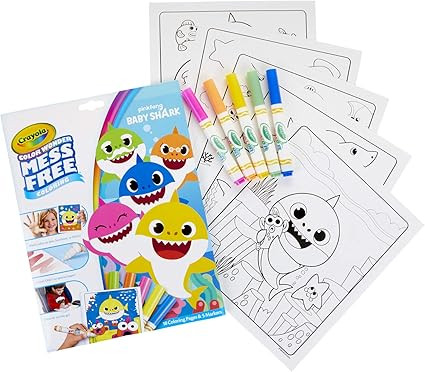 Crayola Baby Shark Color Wonder Coloring Pages, Mess Free Coloring Gift, Kids Indoor Activities a... | Amazon (US)