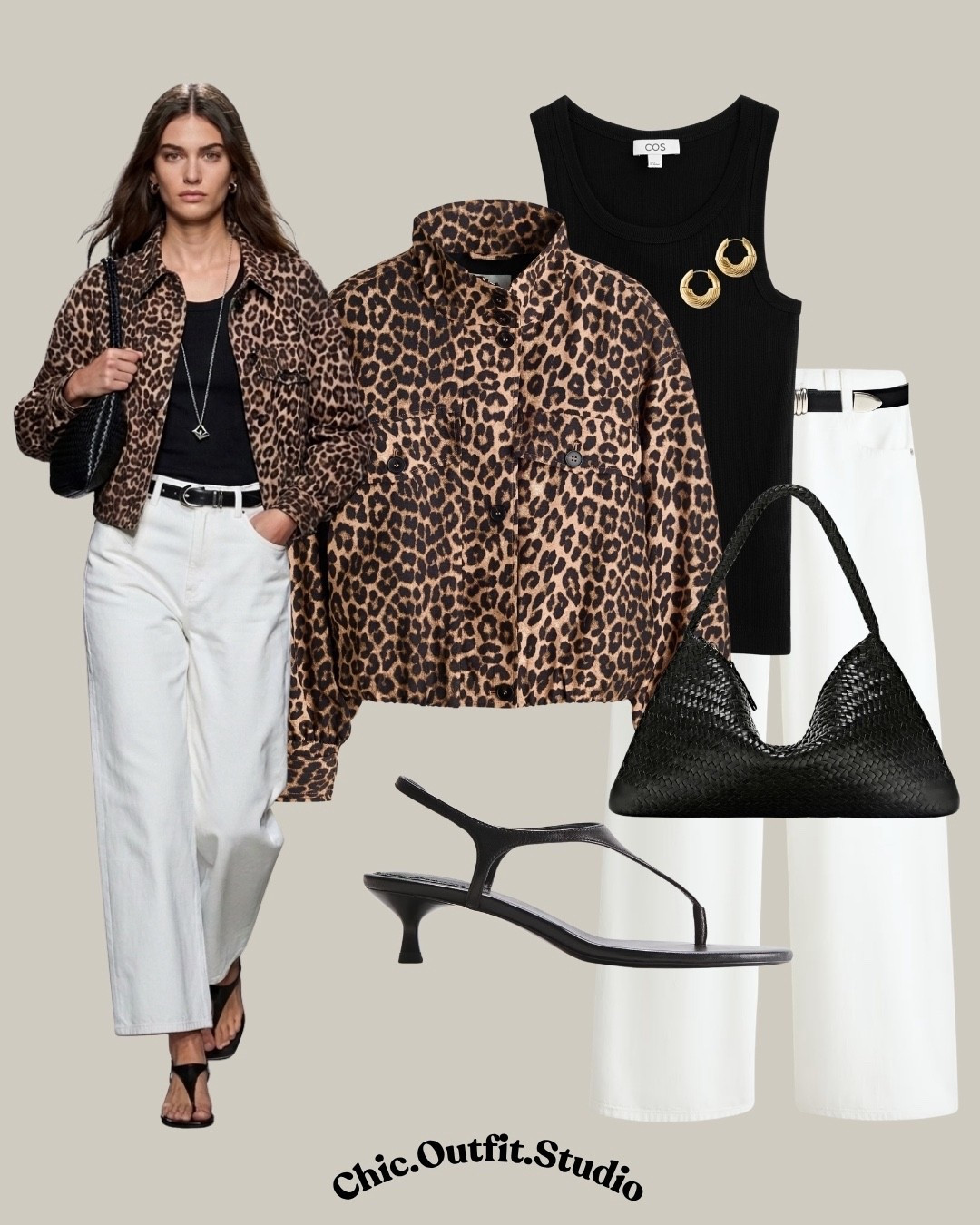 Leopard Jacket Statement Look

✨A bold leopard print jacket outfit styled with a black top and white jeans creates a statement spring look that still feels wearable. Balanced with neutral accessories and kitten heels, this is the perfect mix of edgy and chic spring style.

✨Perfect for dinner dates, drinks, fashion-forward city looks, or elevated casual outings.

✨Tags: leopard jacket outfit women, leopard print outfit styling, black and white outfit women, statement jacket outfit, spring going out outfit, chic evening casual outfit, european street style outfit, trendy spring outfit women, smart casual edgy outfit, animal print outfit ideas

#LTKstyletip #LTKshoes #LTKspring