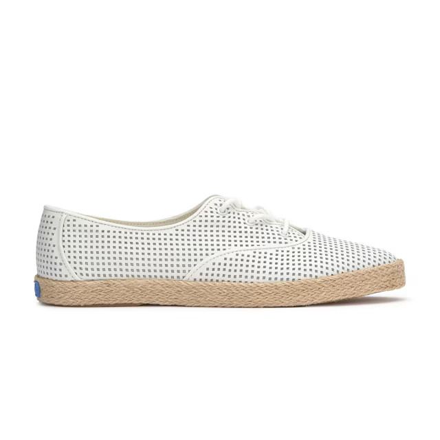 Keds Champion Point Low Wave Perf Leather Jute Foxing Lace Up | Keds US