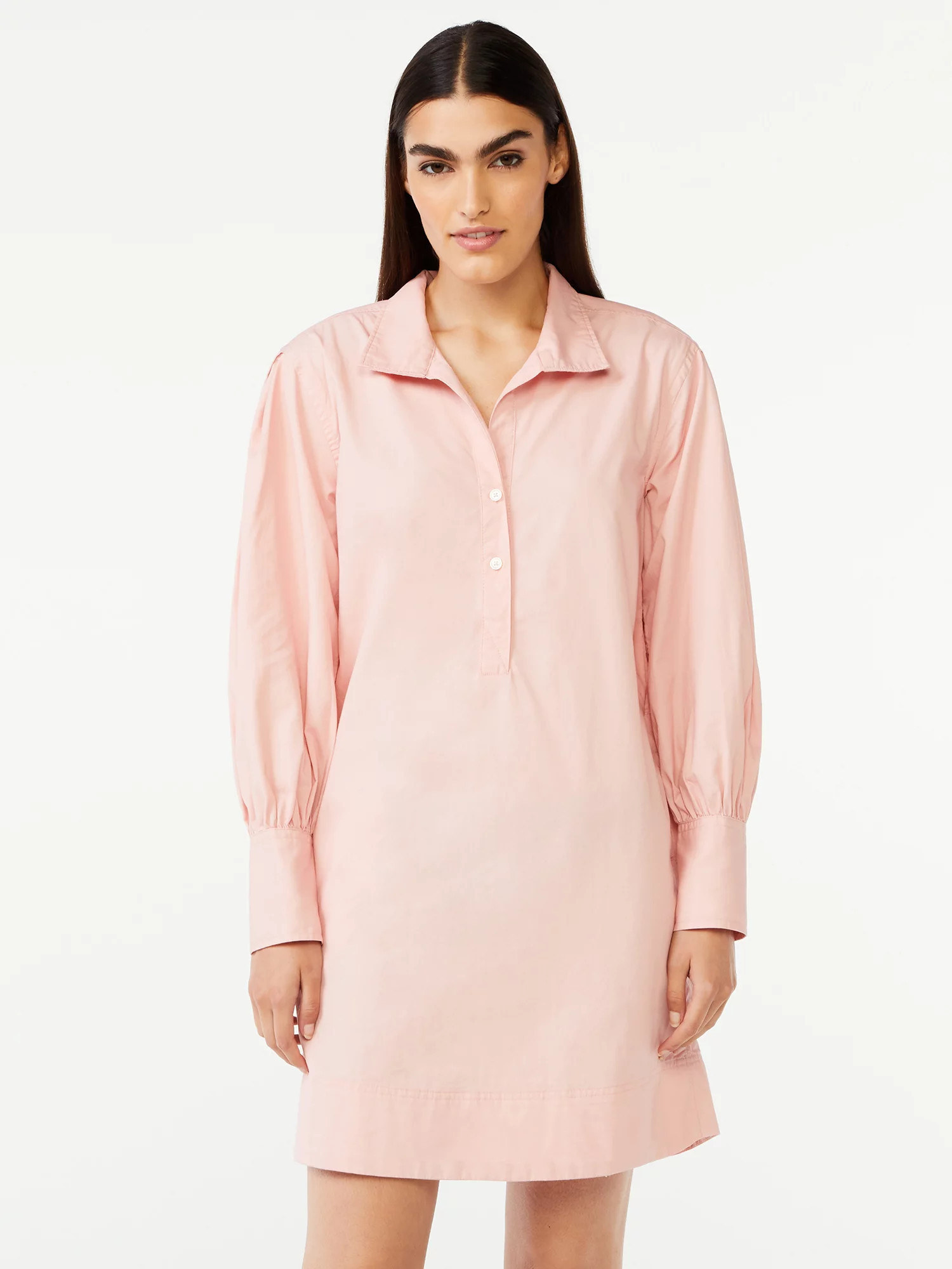 Free Assembly Women's Shift Mini Dress with Blouson Sleeves - Walmart.com | Walmart (US)