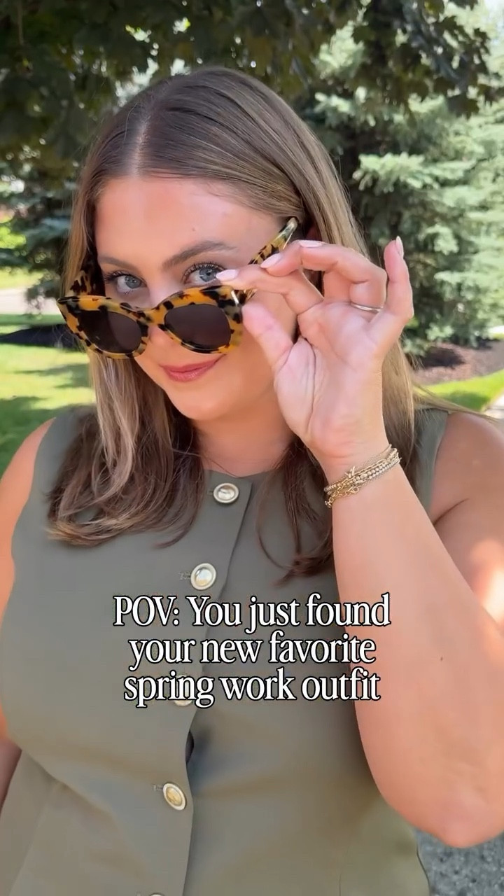 elevate your work wardrobe this spring with this easy look! 👀🤌 wearing size XXL in vest & 1X in pants. 

#LTKMidsize #LTKootd #LTKWorkwear