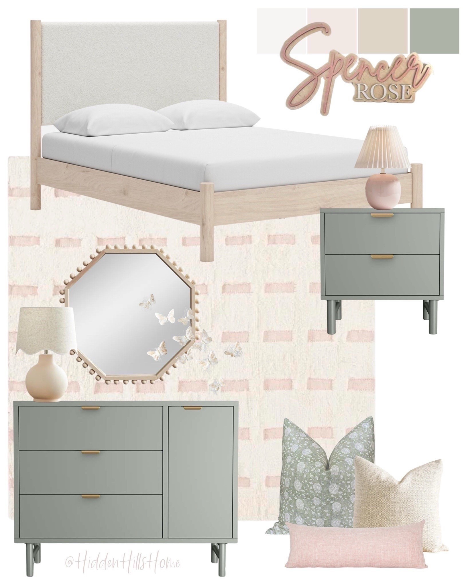Teen girls bedroom mood board, blush and sage girls bedroom design, girls room decor, modern transitional girls bedroom mood board #pink #sage 


#LTKKids #LTKHome #LTKSaleAlert