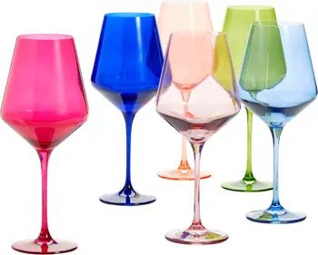 Estelle Colored Glass Set of 6 Wine Glasses | Nordstrom | Nordstrom