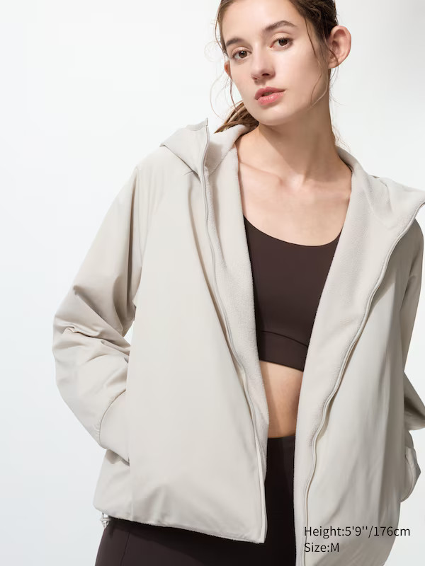 Stretch Windproof Fleece Full-Zip Hoodie | UNIQLO (UK)
