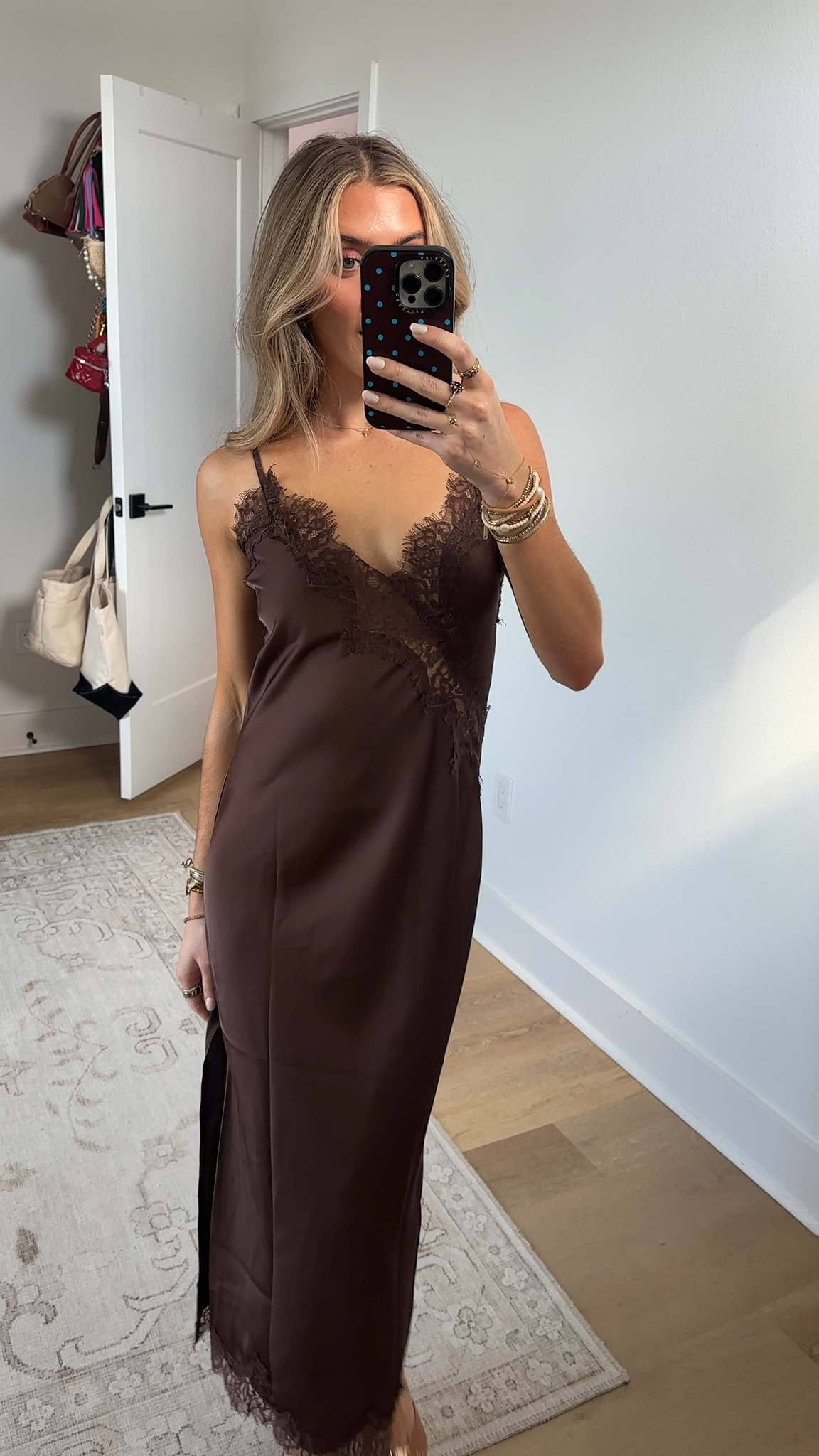 Showpo size 2. A sleek camisole cut, delicate lace trim and a scalloped midi hem bring soft romance with just-right structure, flattering from every angle and ready for any invite. The rich brown hue gives your Dresses lineup a luxe update while the streamlined fit skims and smooths so you can move, mingle and own the moment.
Ava Midi Dress is your go-to for celebrations, date nights and everything in between. The lace detailing frames the neckline beautifully, and the midi length keeps it chic for AU beachside dinners, NZ garden parties, US rooftop drinks or UK city soirées. Dress it up with minimal heels and a slim clutch or keep it effortless with fine jewellery, confidence, always

#LTKSeasonal #LTKootd #LTKWedding