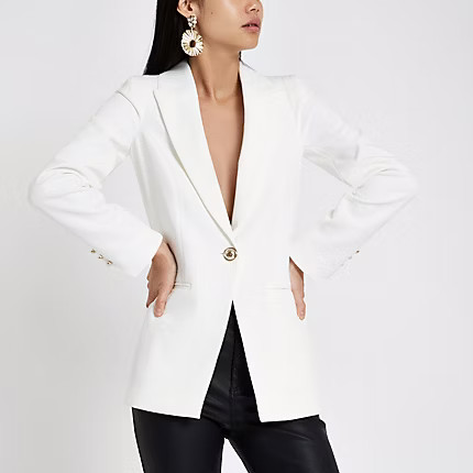 Womens White single breasted blazer | River Island (UK & IE)