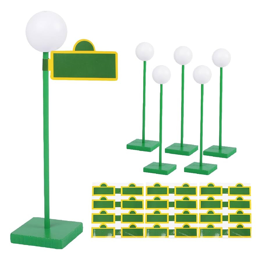 6 Pcs 8'' Street Sign Lamp Post Centerpiece Wooden Lamp Post with 24 Street Party Sign Stickers 3... | Amazon (US)