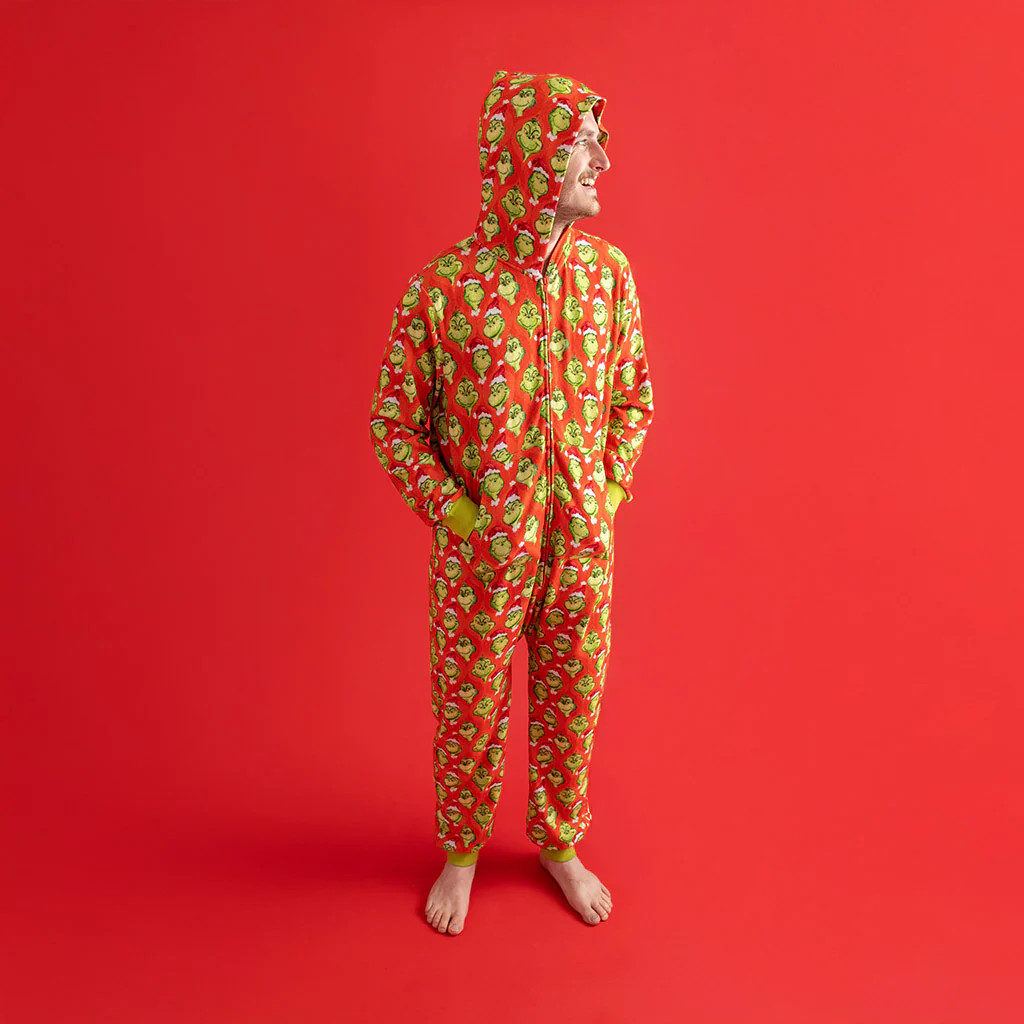Red Adult Hooded Onesie | Dr. Seuss The Grinch | Posh Peanut