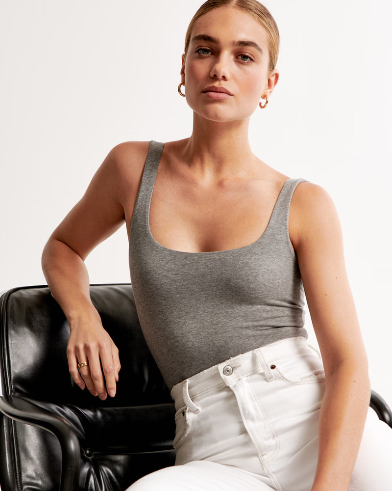 Cotton Seamless Fabric Tank Bodysuit | Abercrombie & Fitch (US)