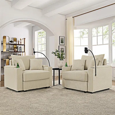 Upholstered Accent Chair Armchair Set Of 2 | Wayfair North America