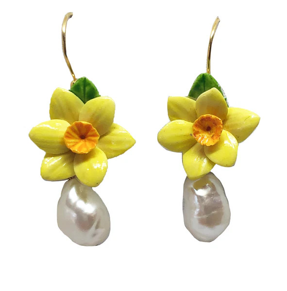 Daffodil pearl drops in yellow | Meg Carter Designs