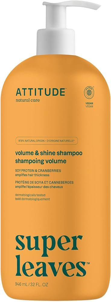 ATTITUDE Volume and Shine Hair Shampoo, EWG Verified, For Thin Hair, Naturally Derived Ingredient... | Amazon (US)