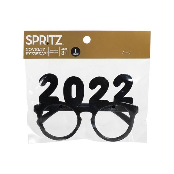 New Year Wearable Party Glasses Black - Spritz™ | Target