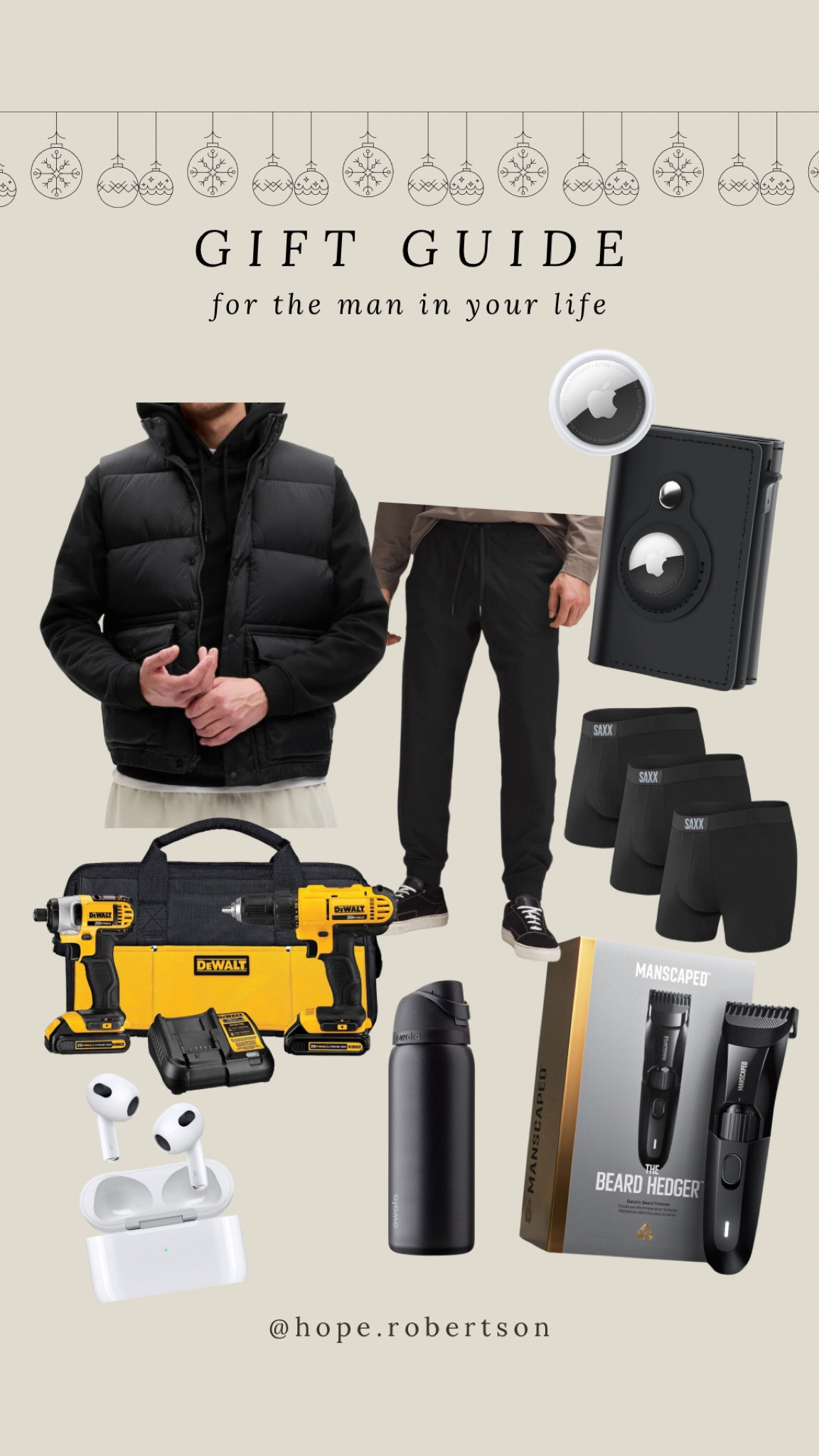 christmas gift guide for the man in your life - all are quality pieces to be used for time & time to come 🤎

#christmasgiftguide 
#giftguides 
#holiday 
#holidaygifts 
#christmasgifts
#giftsformen
#manlygifts

#LTKGiftGuide #LTKSeasonal #LTKHolidaySale