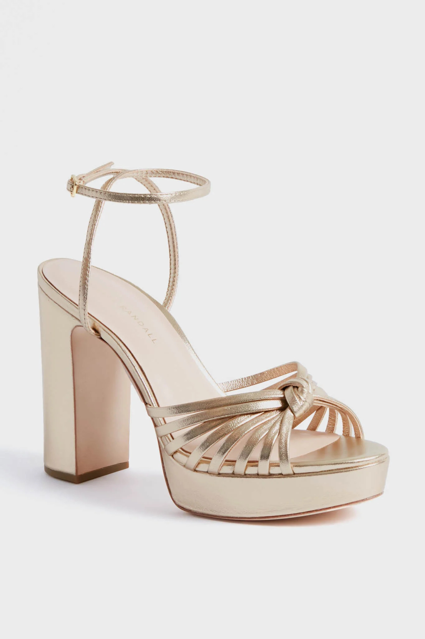 Champagne Nappa Rivka Platform Heels | Tuckernuck (US)