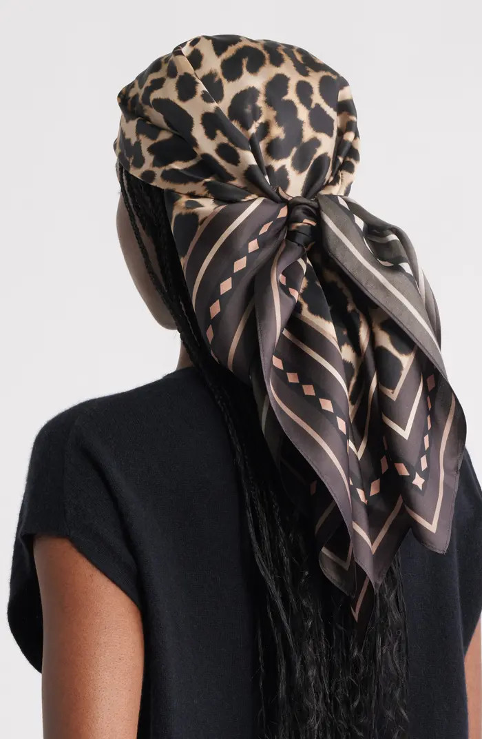 Nordstrom Leopard Print Square Silk Scarf | Nordstrom | Nordstrom