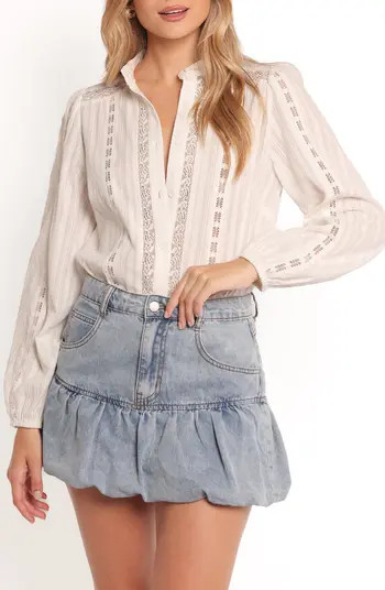 Nea Lace Detail Front Button Shirt | Nordstrom