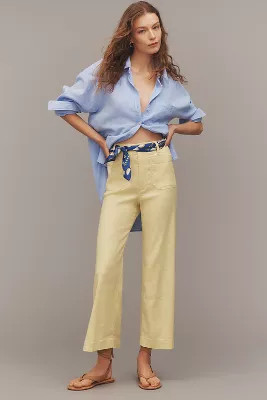 The Colette Cropped Wide-Leg Pants by Maeve: Linen Edition | Anthropologie (US)