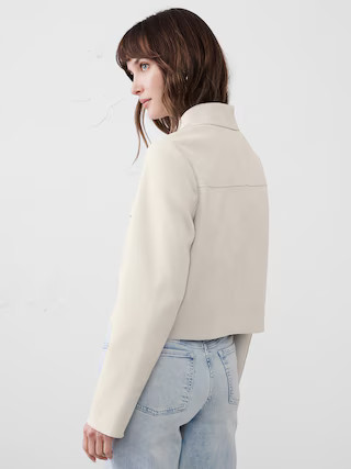Vegan Suede Cropped Jacket | Banana Republic Factory