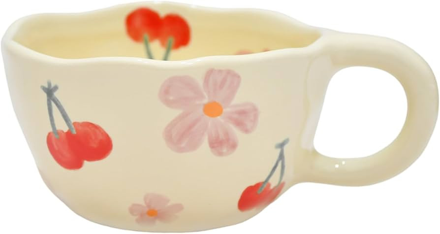 8.5 oz Elegant Floral Ceramic Mug Coffee Cup with Flower Decorations, 250ml Spring Drinkware for ... | Amazon (US)