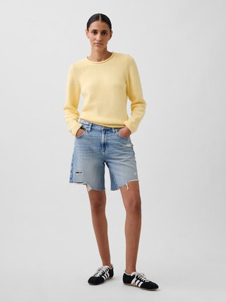 8"" Mid Rise Loose Denim Bermuda Shorts | Gap (US)