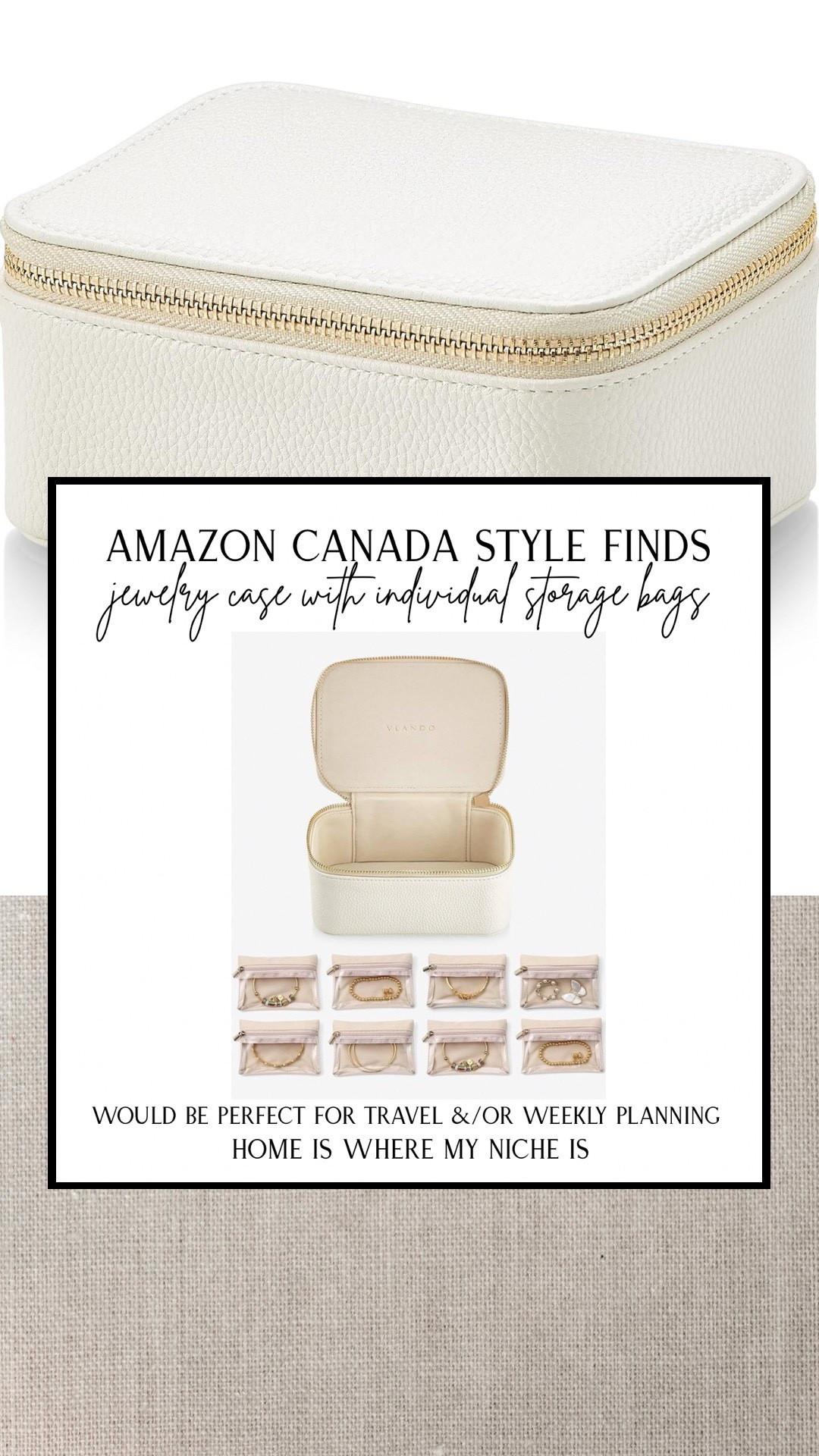 S T Y L E / this jewelry storage case with individual bags would be perfect for travel or even at home to help plan your outfits for the week to help reduce decision fatigue 

Amazon Canada | Valentine Gift | Organization | Fibro-Friendly

#LTKtravel #LTKcanada #LTKhome