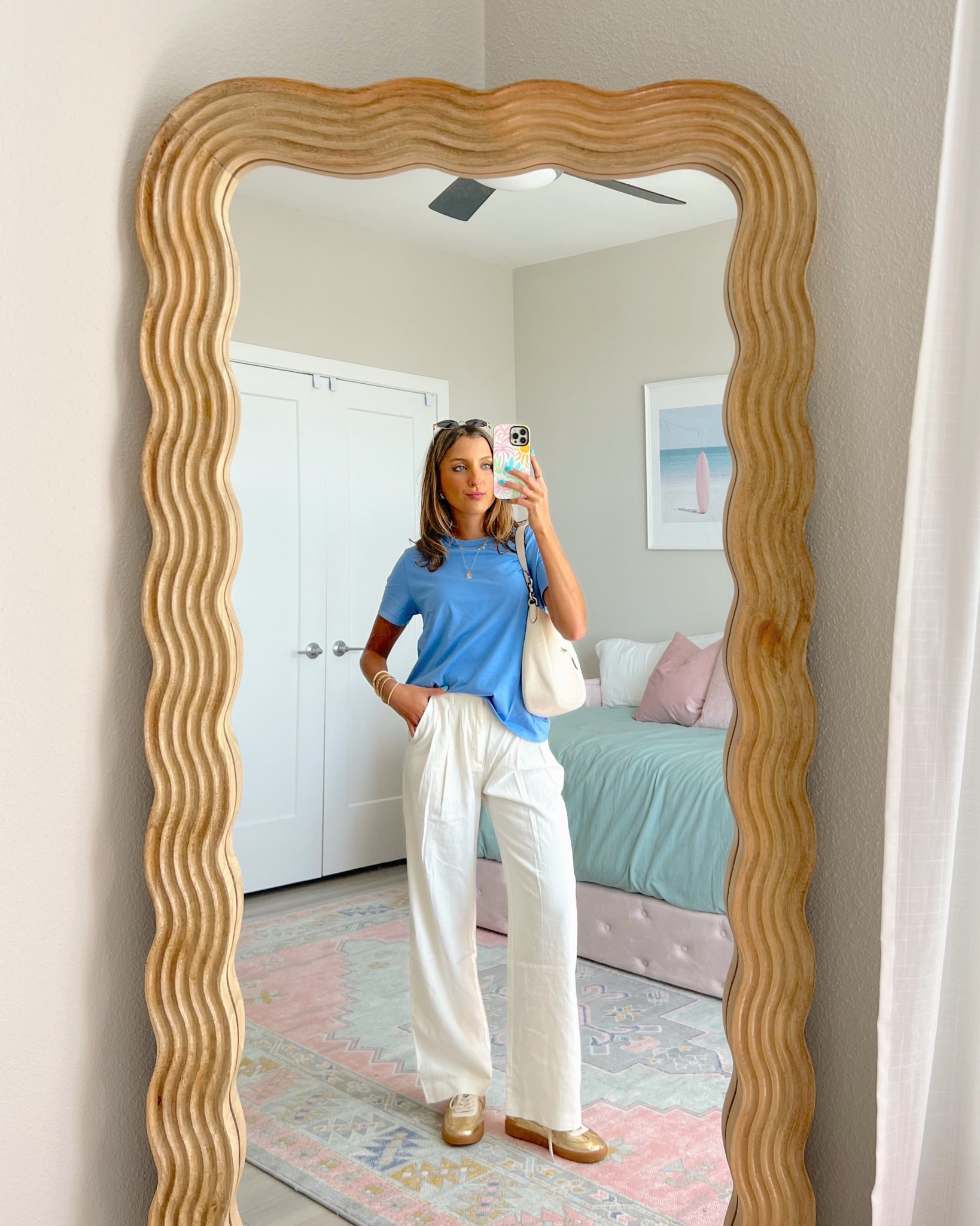 new spring outfits from gap! shop their 50% off sale 💗💐 wearing an XS in this baby tee and a 24 in these trouser dress pants 