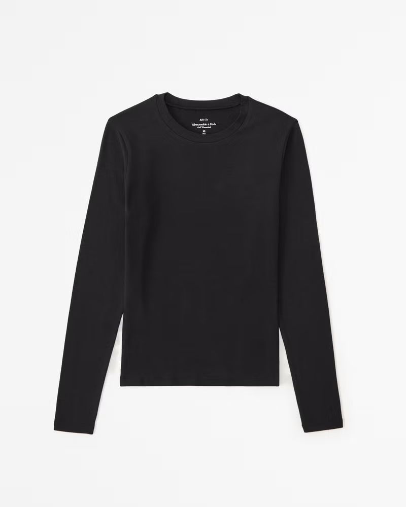 Women's Essential Long-Sleeve Tuckable Baby Tee | Women's Tops | Abercrombie.com | Abercrombie & Fitch (US)
