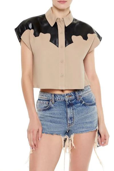 Colorblock Cropped Shirt | Forever 21