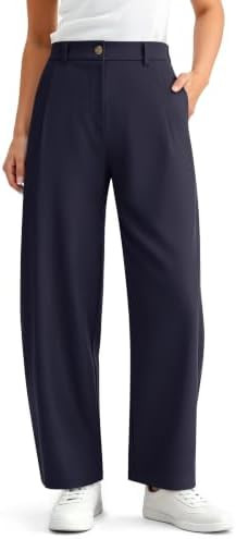 NIMIN Women Barrel Work Pants High Waisted Business Casual Trousers | Amazon (US)