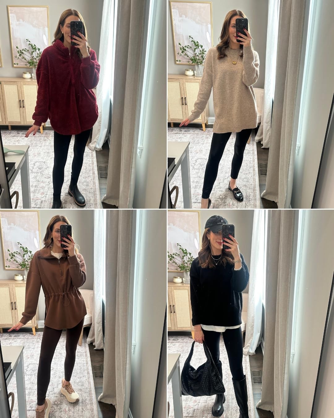 The ultimate cozy but chic tops that are perfect to wear with leggings! I am 5'4.5 and wearing my TTS small in the tops and XS in the leggings

#LTKmomlife #LTKgrwm