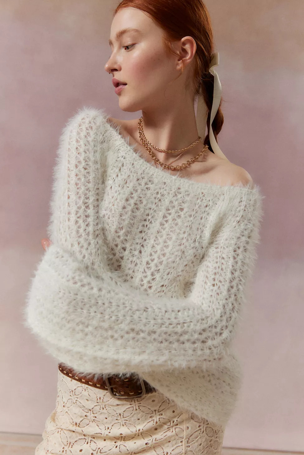 Kimchi Blue Chloe Fuzzy Eyelash Sweater | Urban Outfitters (US and RoW)