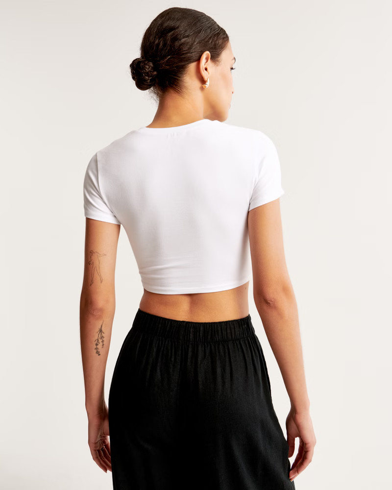 Women's Essential Ultra Cropped Baby Tee | Women's Tops | Abercrombie.com | Abercrombie & Fitch (US)