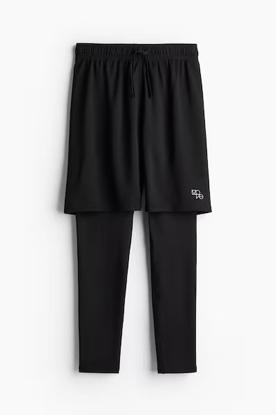 H & M - Sports Leggings with Shorts - Black | H&M (US + CA)