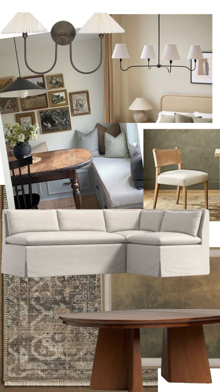 Exploring a cozy dining corner with banquette for more curated apartment updates. I currently don't have a dining area, so making one will be really fun. I am thinking to find rechargable light bulbs since I don't have the wiring for fixtures.  

 #LTKHome