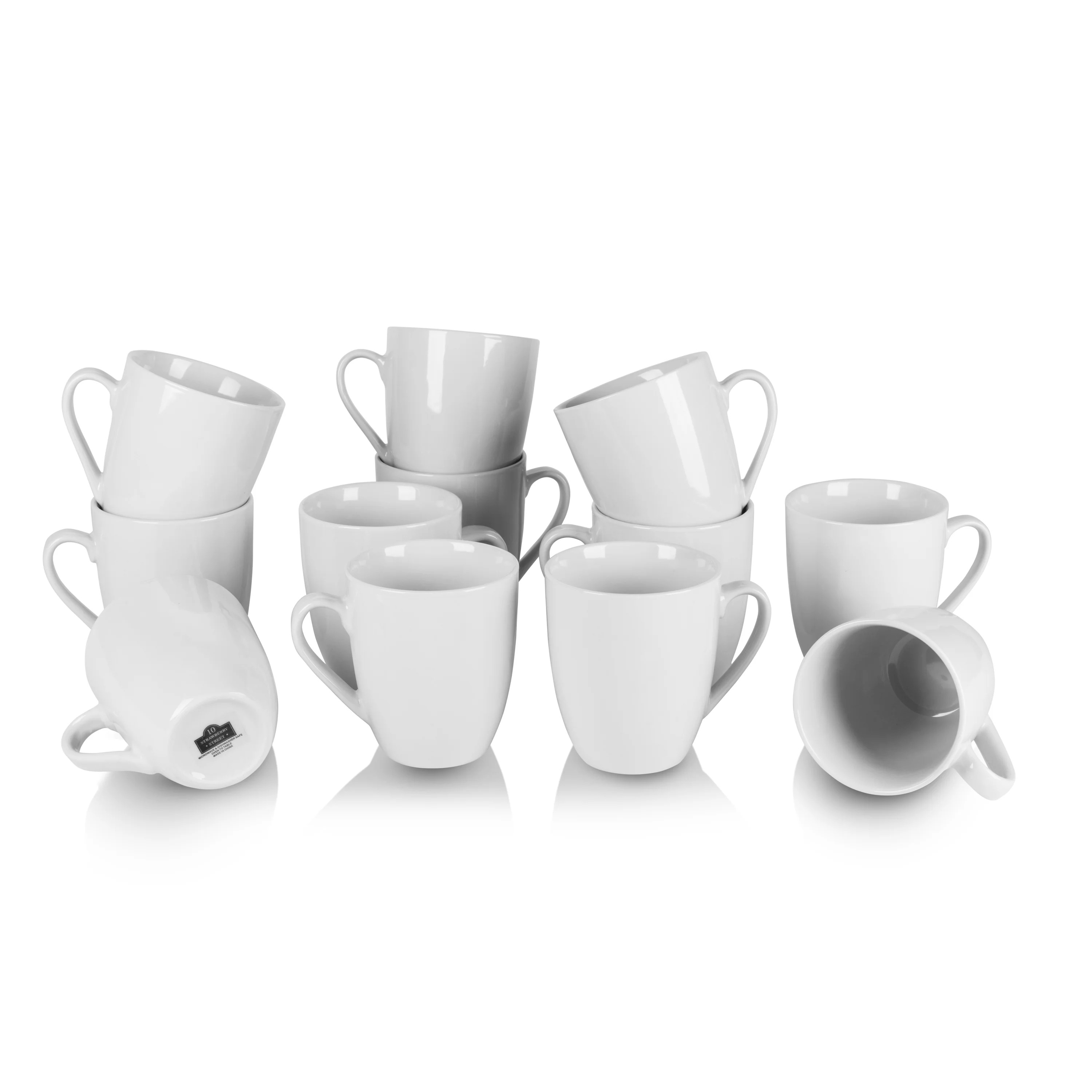 Ten Strawberry Street 12 oz Catering Ceramic Mug, Set of 12, White - Walmart.com | Walmart (US)